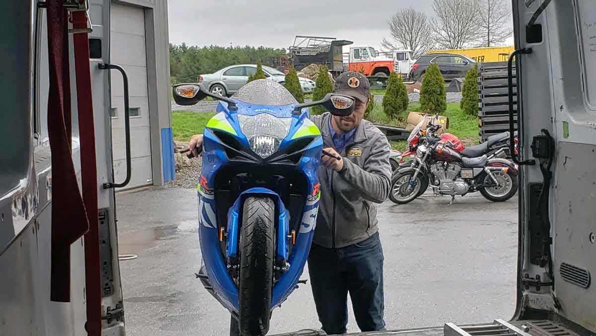 Enclosed Motorcycle Hauling