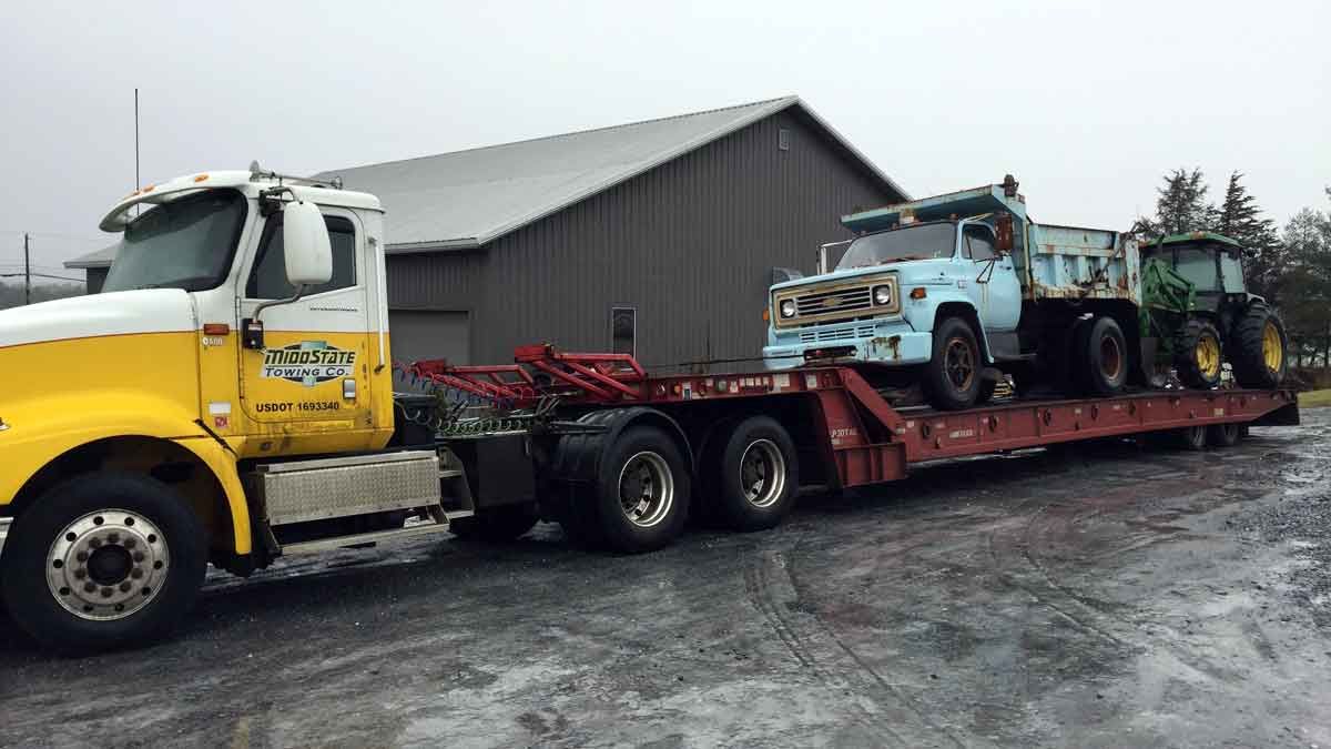 Heavy equipment hauling central Vermont